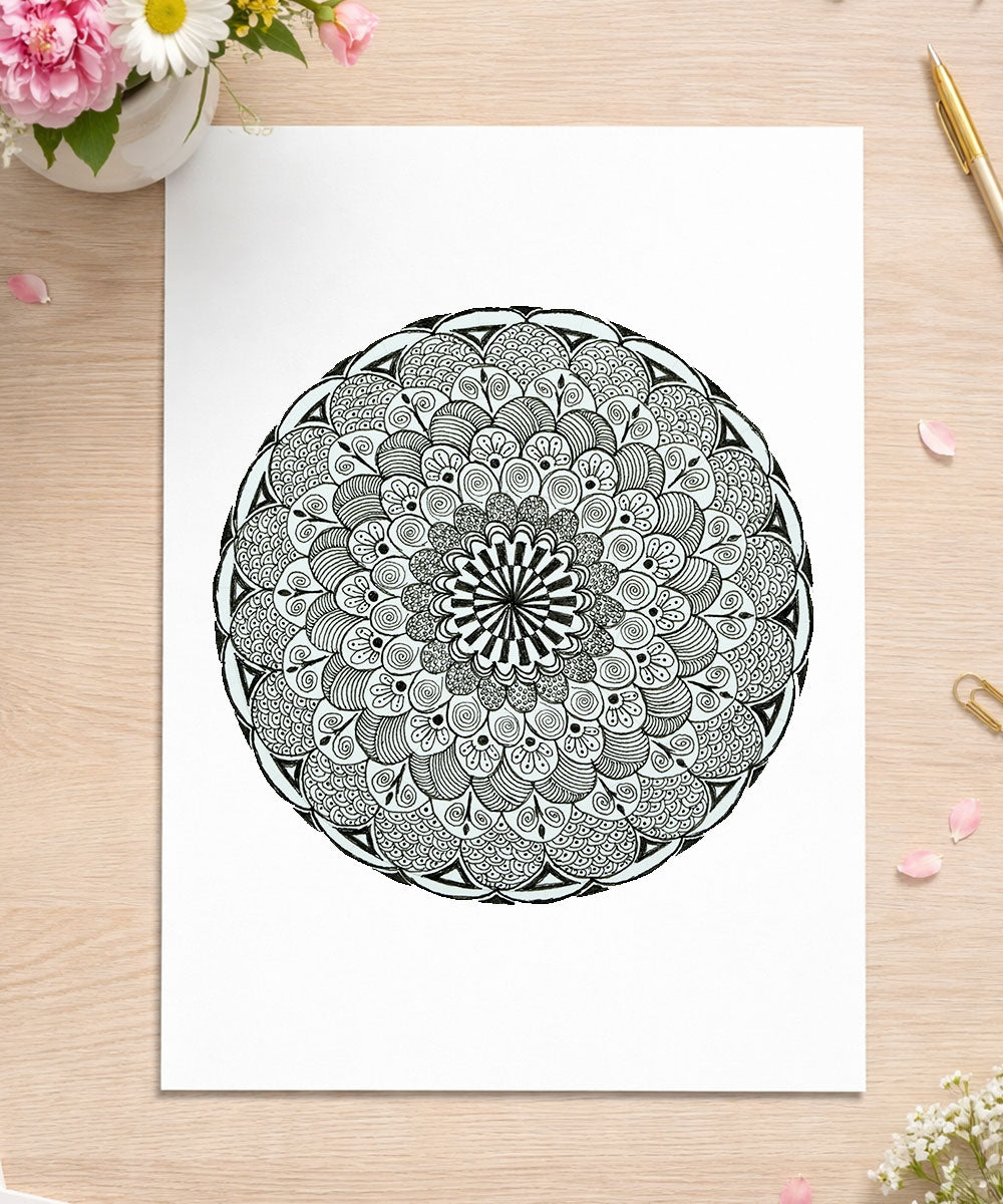 Handmade Mandala Art Frame Black Edition