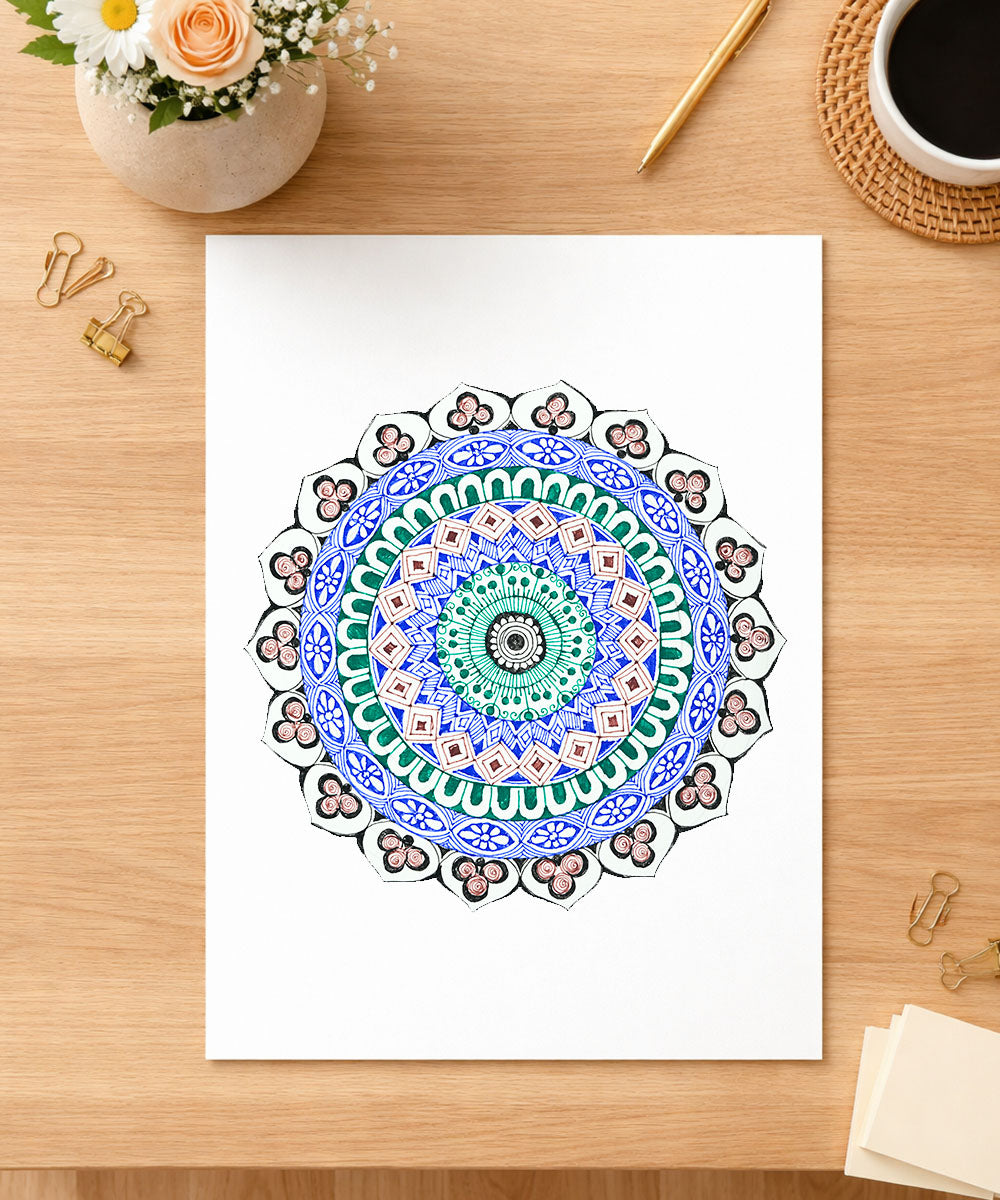 Handmade Mandala Art Frame Black Edition