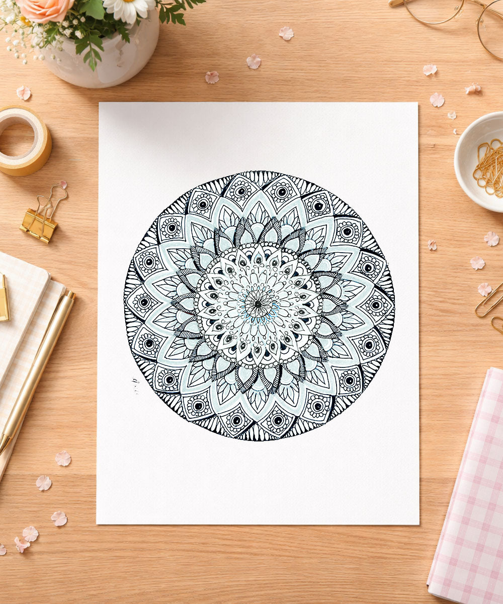 Handmade Mandala Art Frame Black Edition