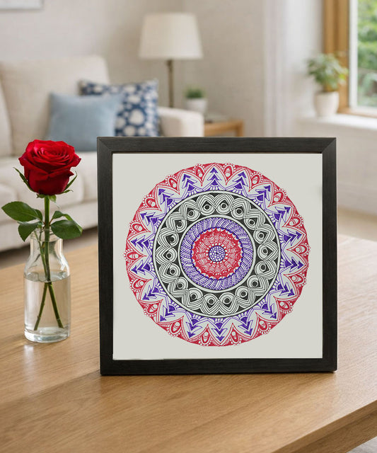 Handmade Mandala Art Frame Black Edition
