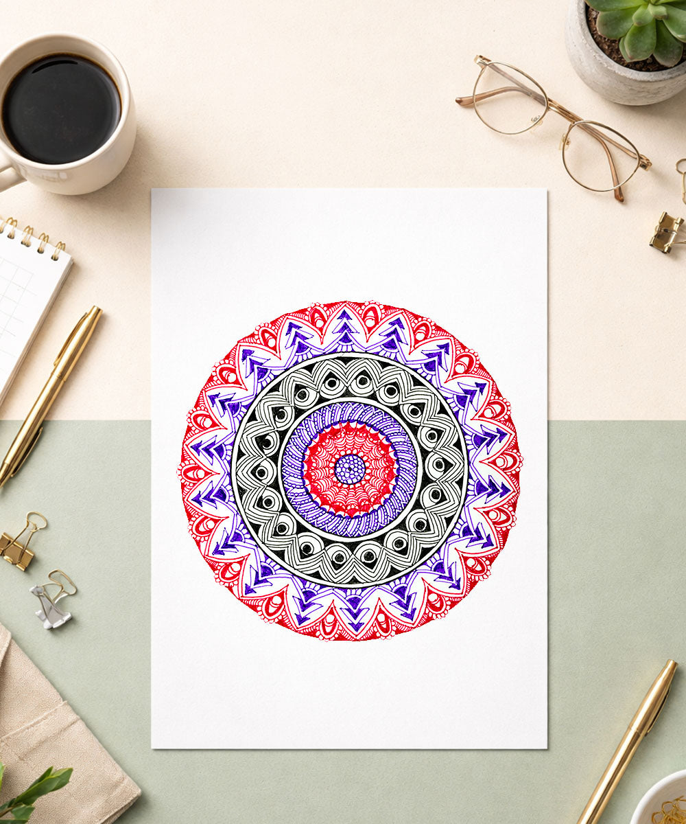 Handmade Mandala Art Frame Black Edition
