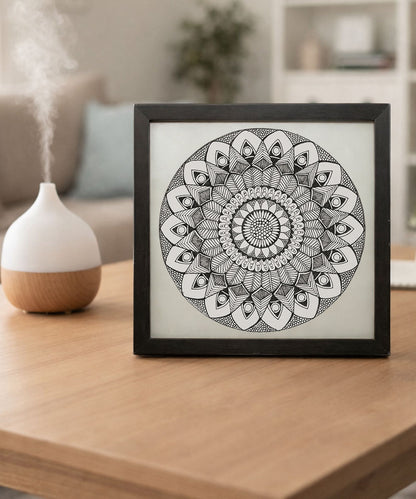 Handmade Mandala Art Frame Black Edition