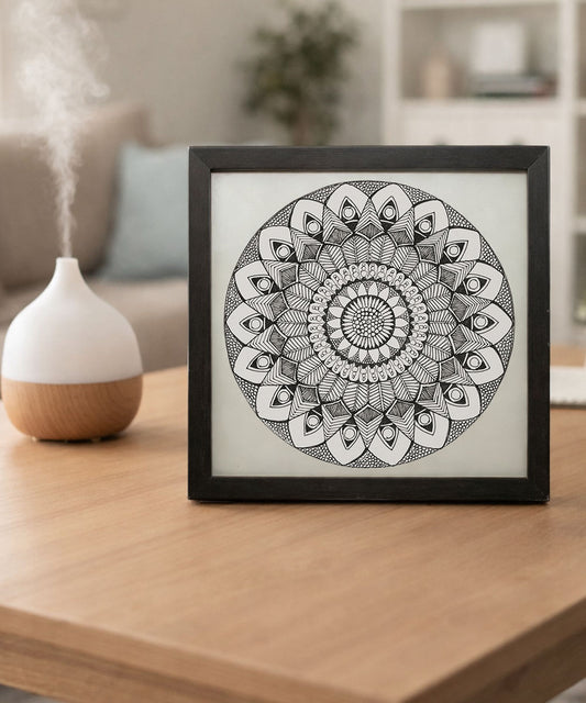 Handmade Mandala Art Frame Black Edition