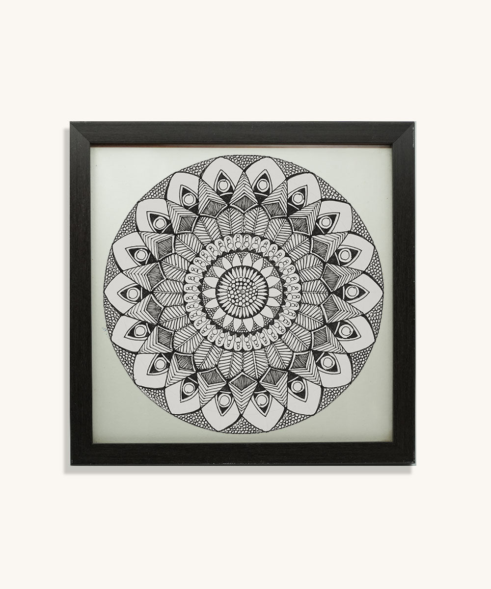 Handmade Mandala Art Frame Black Edition