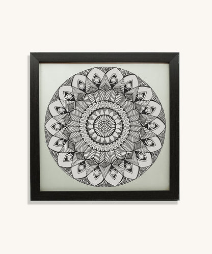 Handmade Mandala Art Frame Black Edition