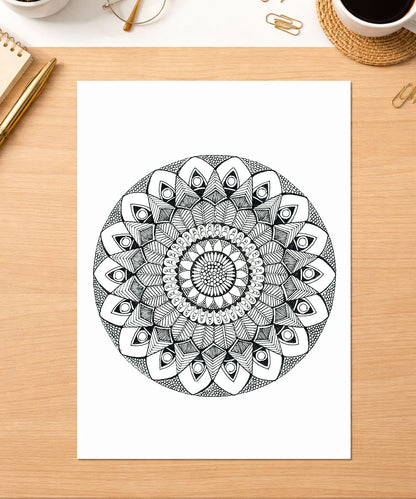 Handmade Mandala Art Frame Black Edition