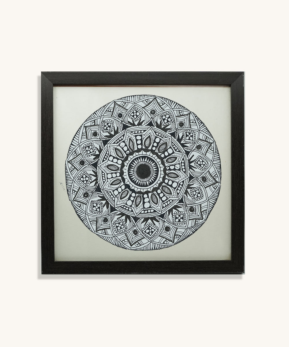 Handmade Mandala Art Frame Black Edition