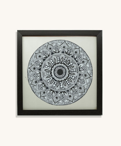 Handmade Mandala Art Frame Black Edition