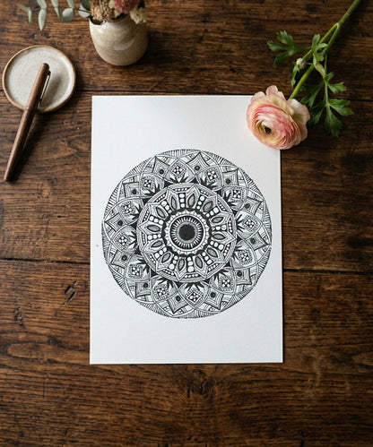 Handmade Mandala Art Frame Black Edition