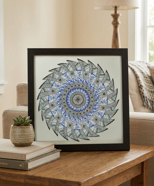 Handmade Mandala Art Frame Black Edition