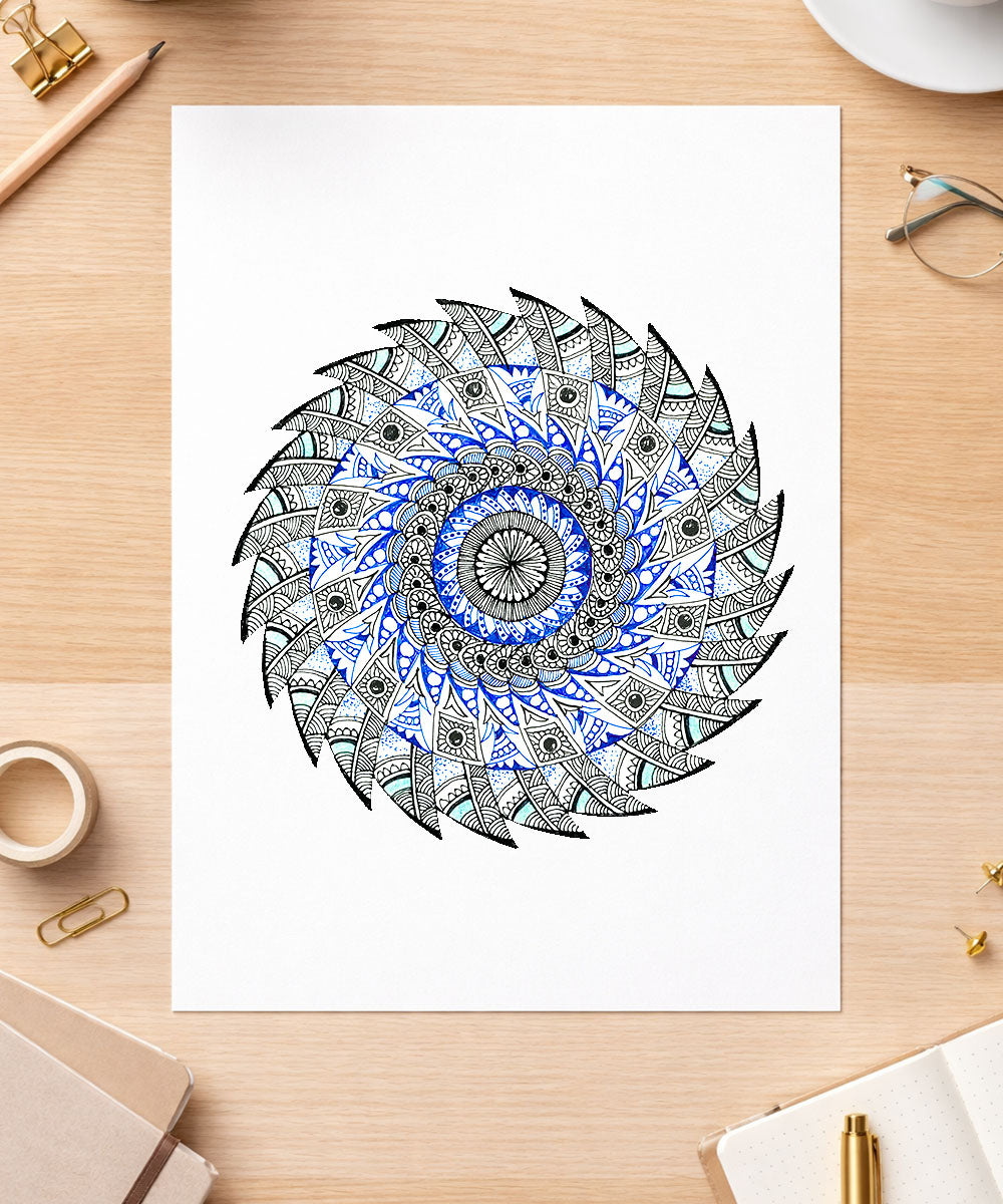 Handmade Mandala Art Frame Black Edition