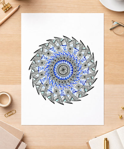 Handmade Mandala Art Frame Black Edition
