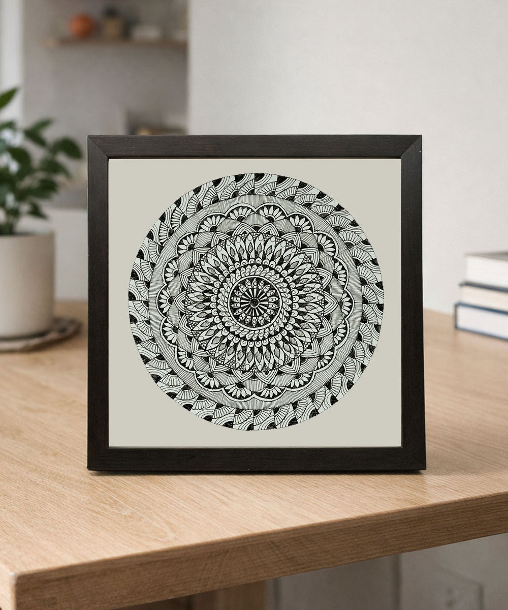 Handmade Mandala Art Frame Black Edition