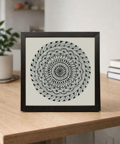Handmade Mandala Art Frame Black Edition