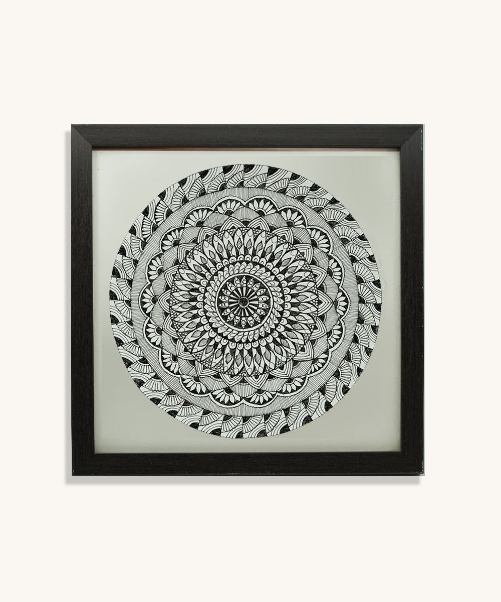 Handmade Mandala Art Frame Black Edition