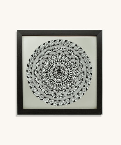 Handmade Mandala Art Frame Black Edition
