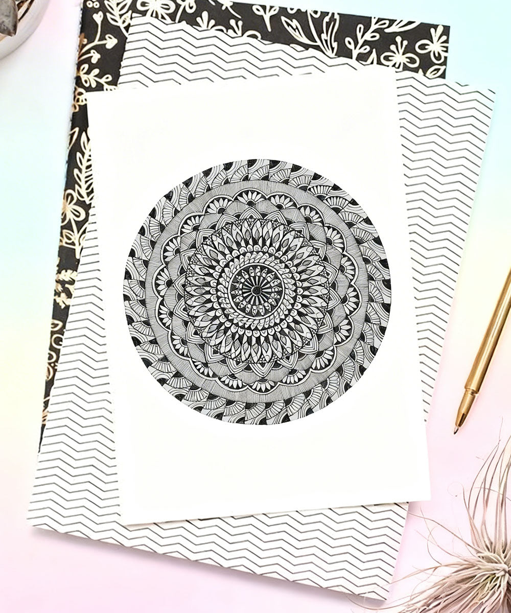Handmade Mandala Art Frame Black Edition