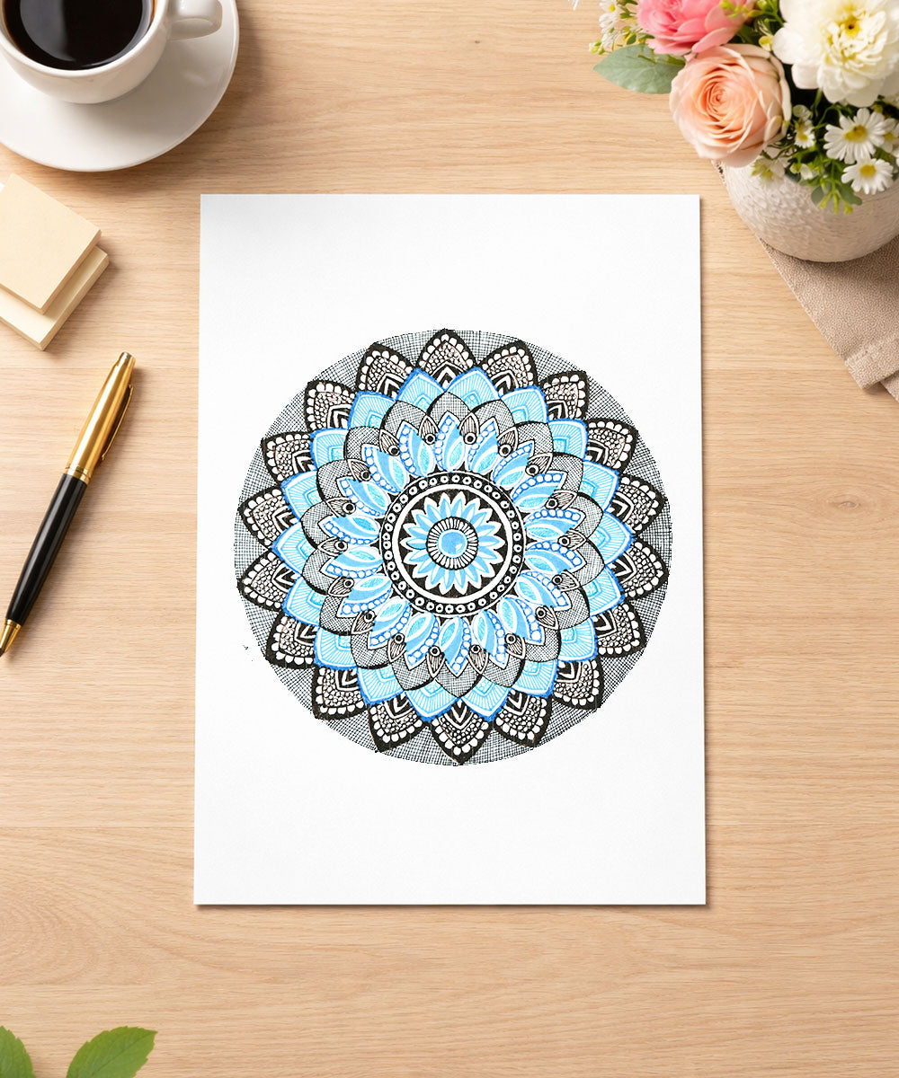 Handmade Mandala Art Frame Black Edition