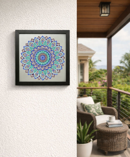 Handmade Mandala Art Frame Black Edition