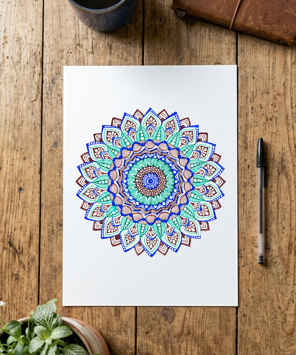 Handmade Mandala Art Frame Black Edition
