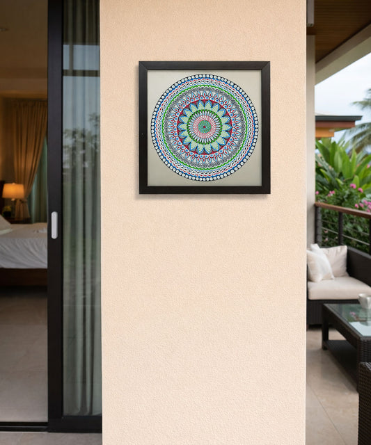 Handmade Mandala Art Frame Black Edition