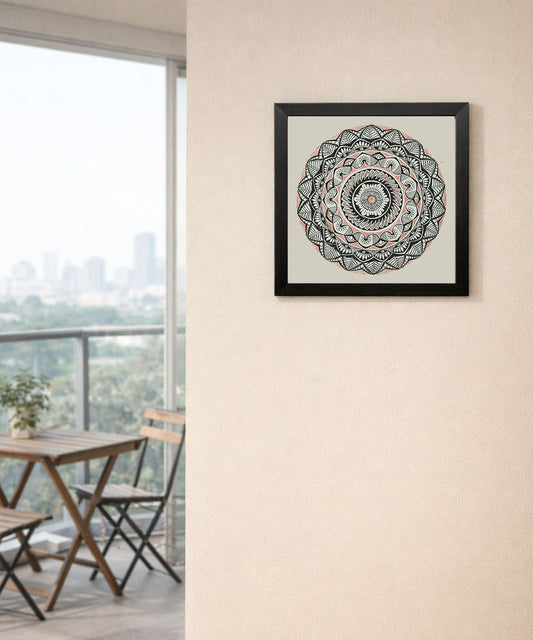 Handmade Mandala Art Frame Black Edition