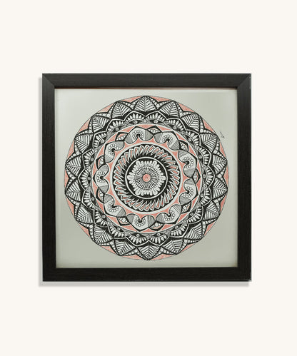 Handmade Mandala Art Frame Black Edition