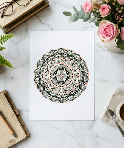 Handmade Mandala Art Frame Black Edition
