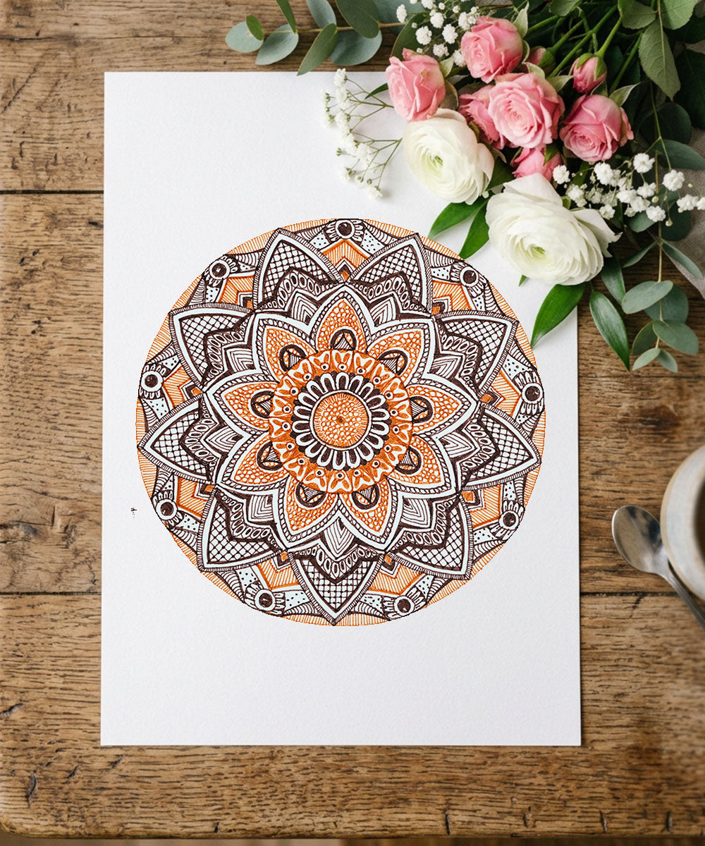 Handmade Mandala Art Frame Black Edition