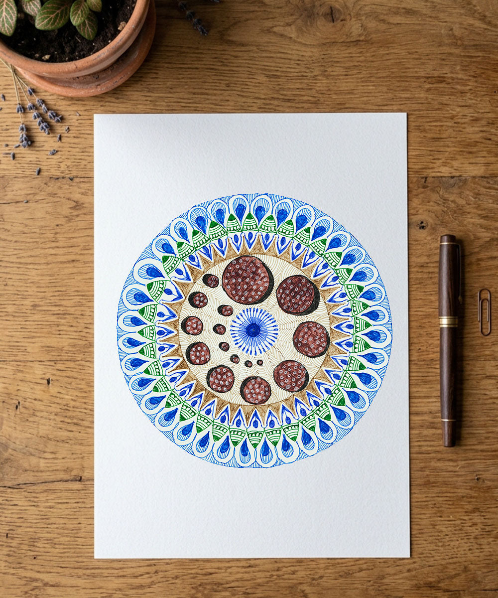Handmade Mandala Art Frame Black Edition