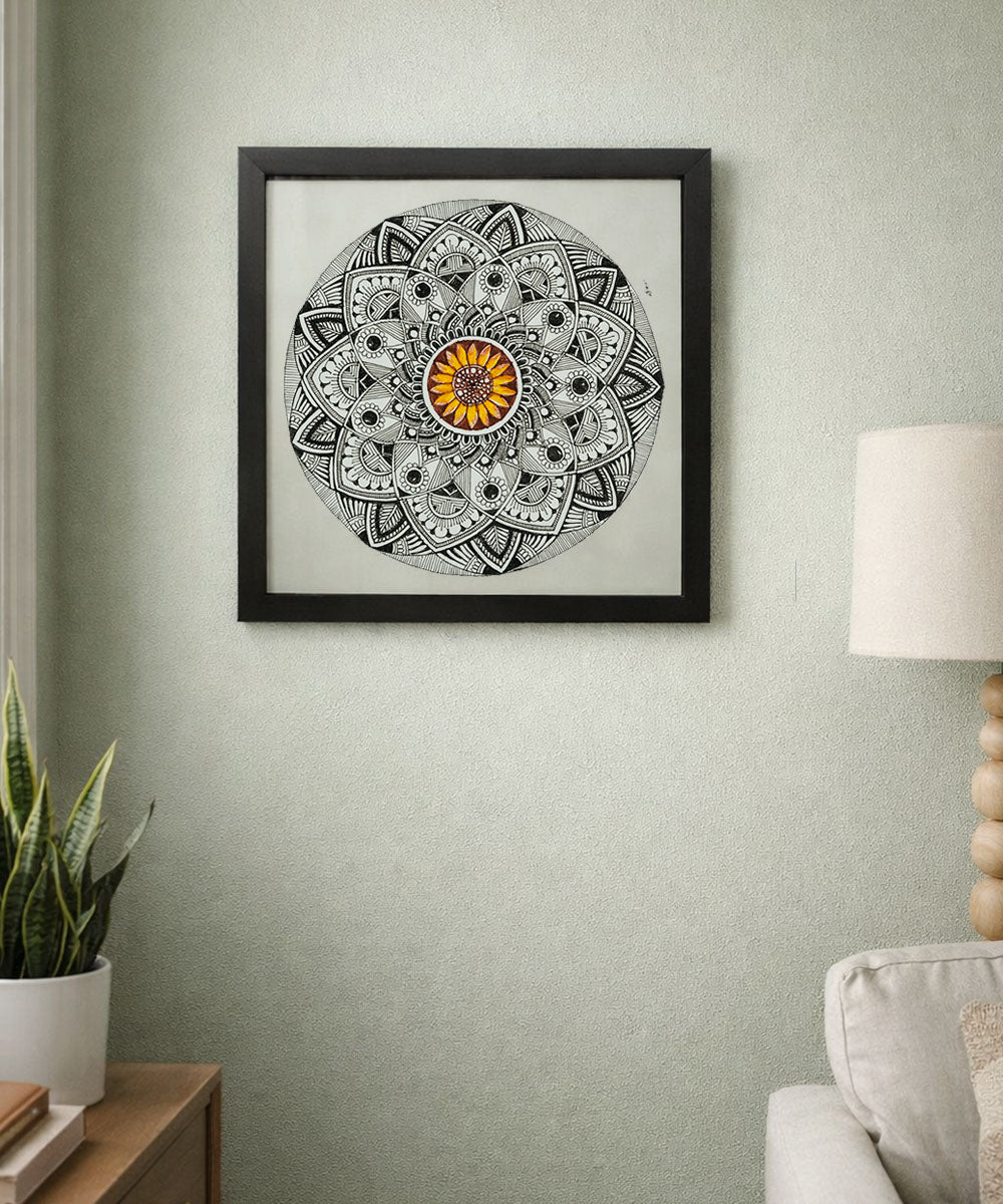 Handmade Mandala Art Frame Black Edition