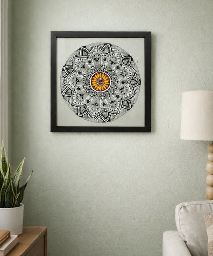 Handmade Mandala Art Frame Black Edition