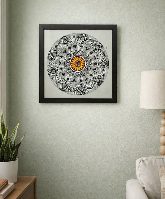 Handmade Mandala Art Frame Black Edition