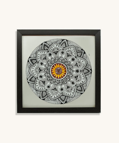 Handmade Mandala Art Frame Black Edition