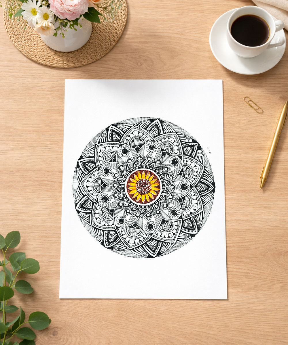 Handmade Mandala Art Frame Black Edition