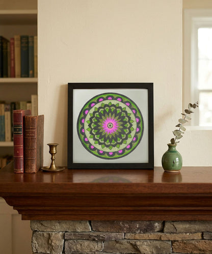 Handmade Mandala Art Frame Black Edition