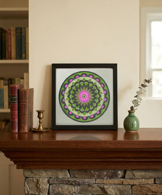 Handmade Mandala Art Frame Black Edition