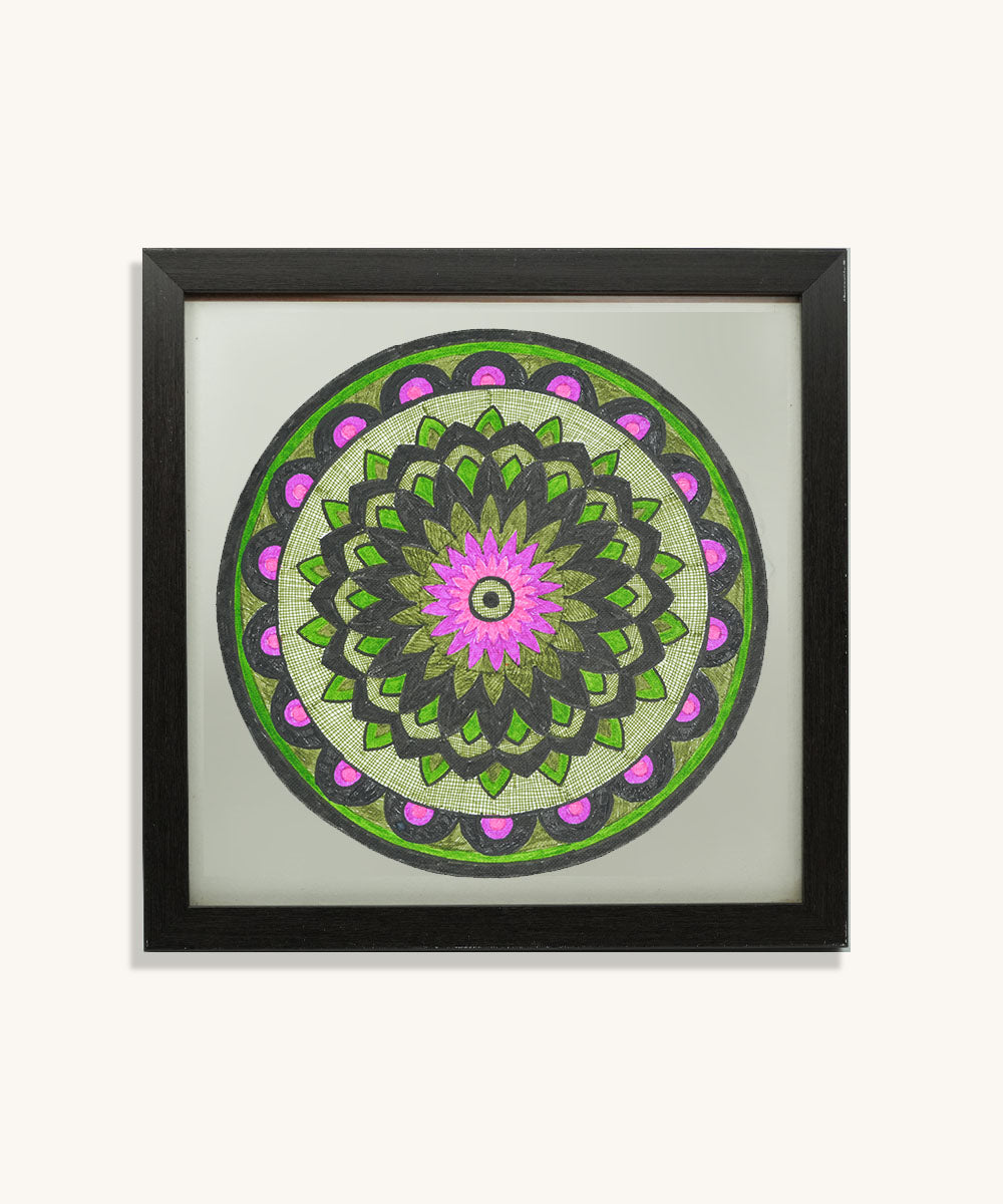 Handmade Mandala Art Frame Black Edition