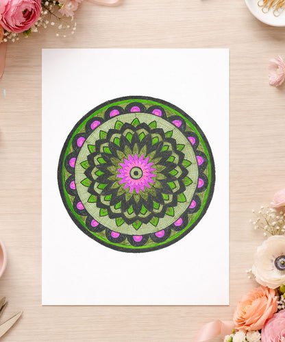 Handmade Mandala Art Frame Black Edition