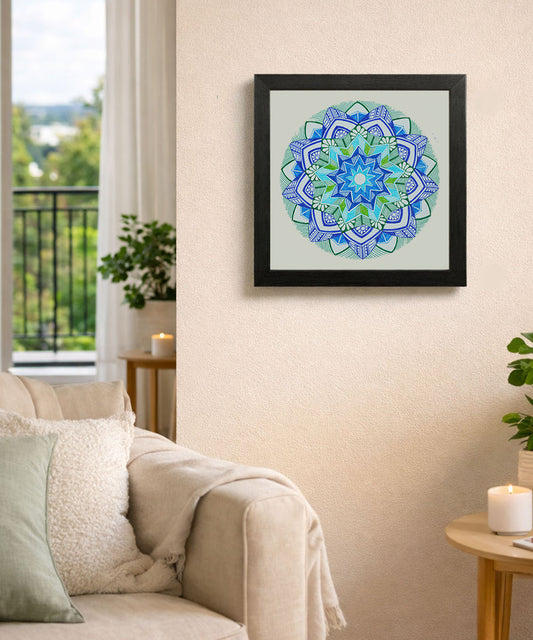 Handmade Mandala Art Frame Black Edition