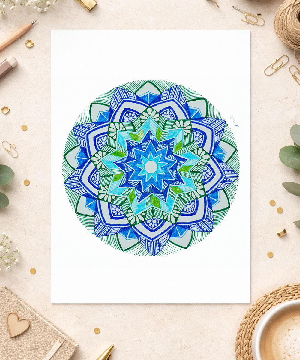 Handmade Mandala Art Frame Black Edition