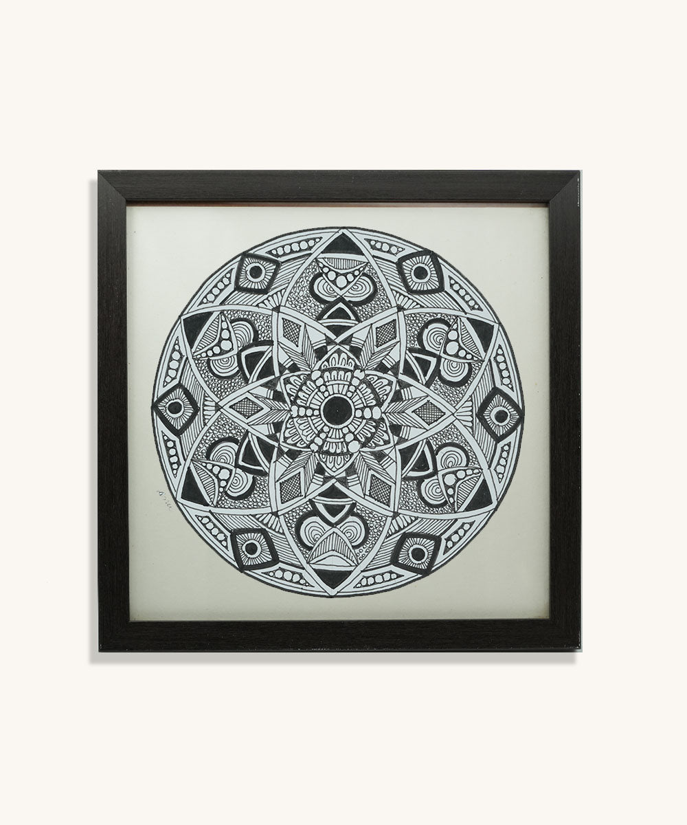 Handmade Mandala Art Frame Black Edition