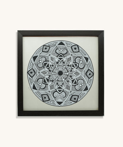 Handmade Mandala Art Frame Black Edition