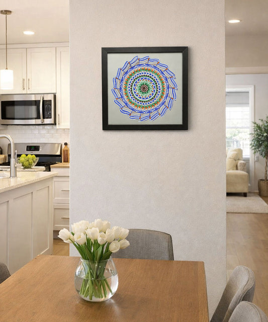 Handmade Mandala Art Frame Black Edition