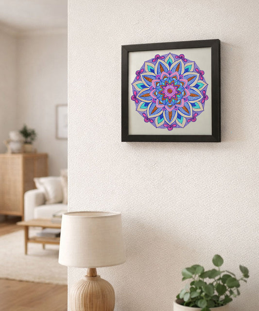Handmade Mandala Art Frame Black Edition