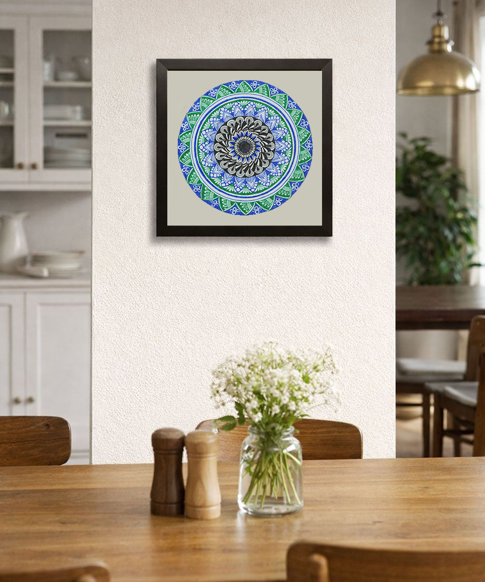 Handmade Mandala Art Frame Black Edition