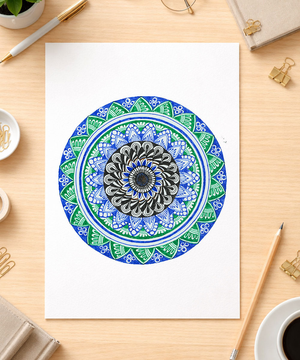 Handmade Mandala Art Frame Black Edition