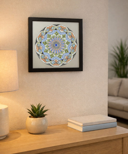Handmade Mandala Art Frame Black Edition