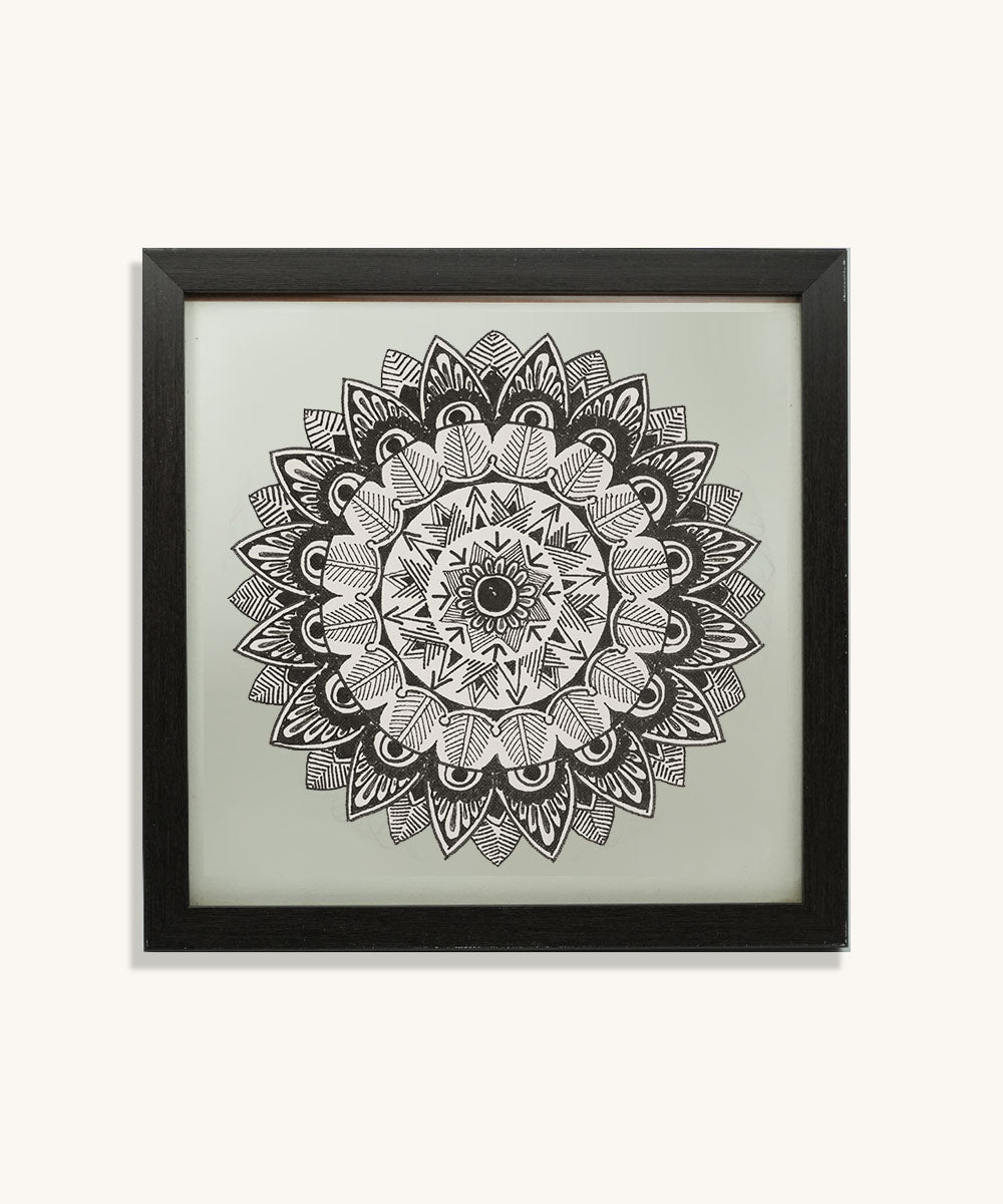 Handmade Mandala Art Frame Black Edition