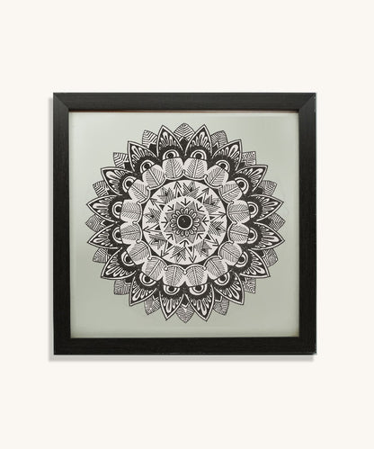 Handmade Mandala Art Frame Black Edition